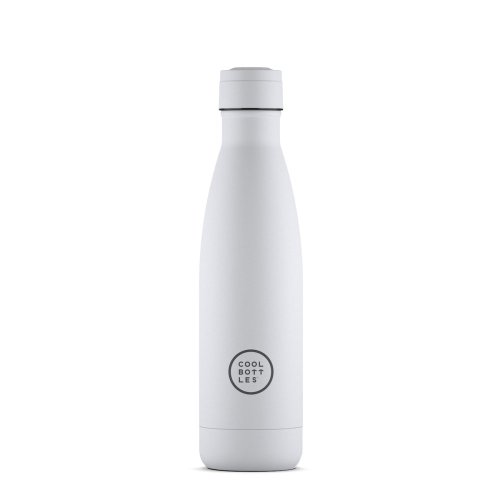 Termo fľaša z nerezovej ocele COOL BOTTLES Mono White trojvrstvová 500 ml